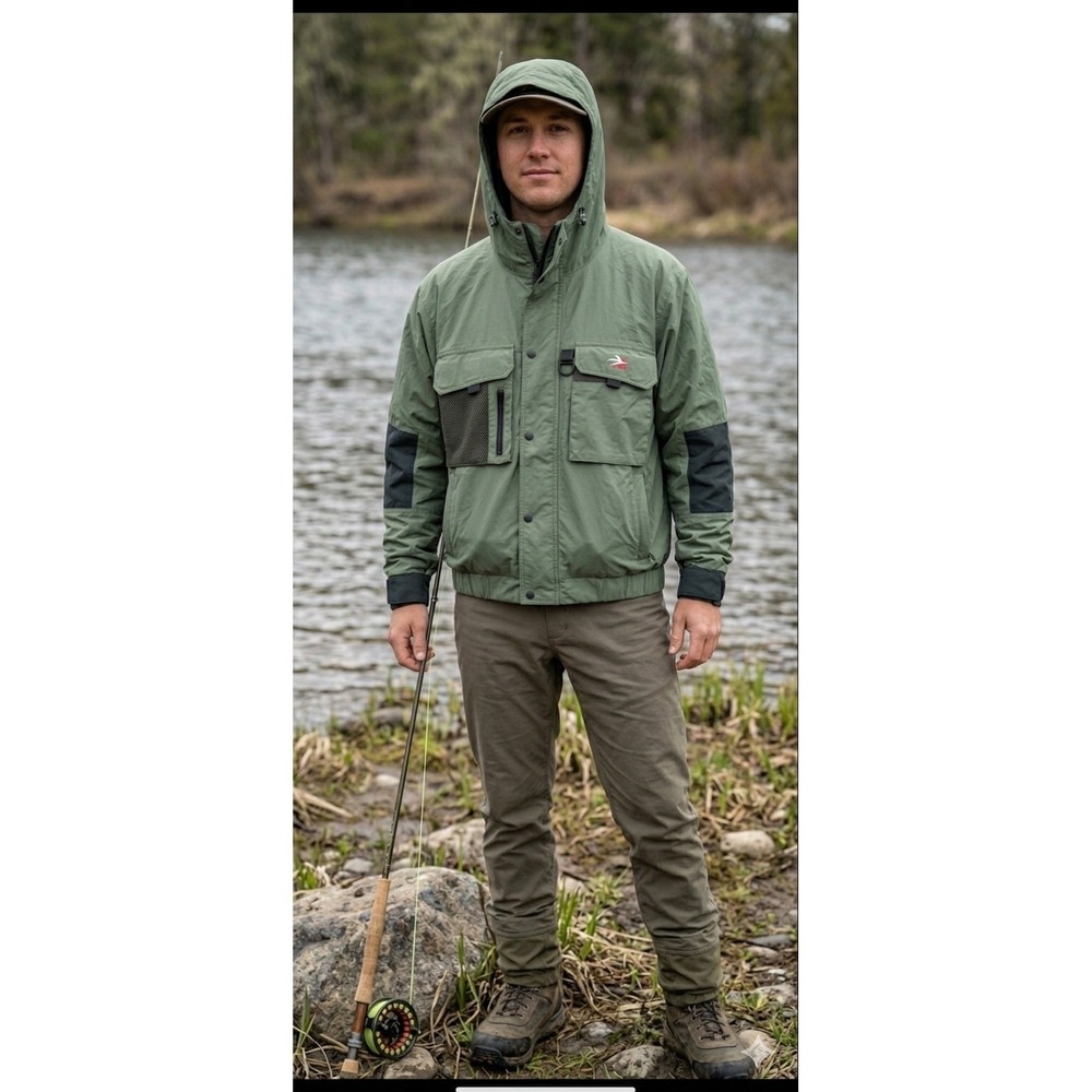 Redington Mens Fly Fishing Wading Jacket Sage Green Gorpcore Utility 
XXL